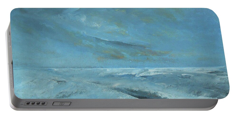 Abstract Portable Battery Charger featuring the painting Absorbed by Jane See