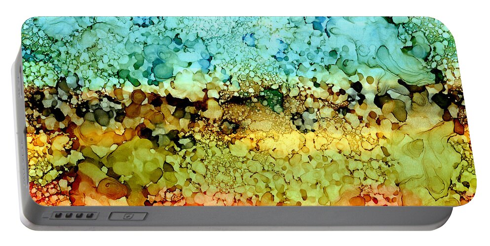 Abstract Portable Battery Charger featuring the painting Abstract 35 by Lucie Dumas