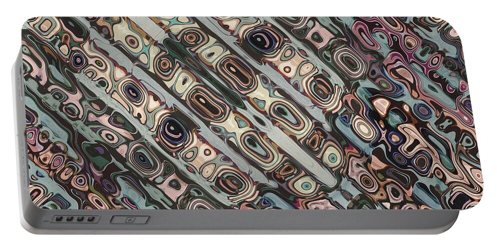 Diagonal Portable Battery Charger featuring the digital art Abstract Textured Earth Tones Pattern by Phil Perkins