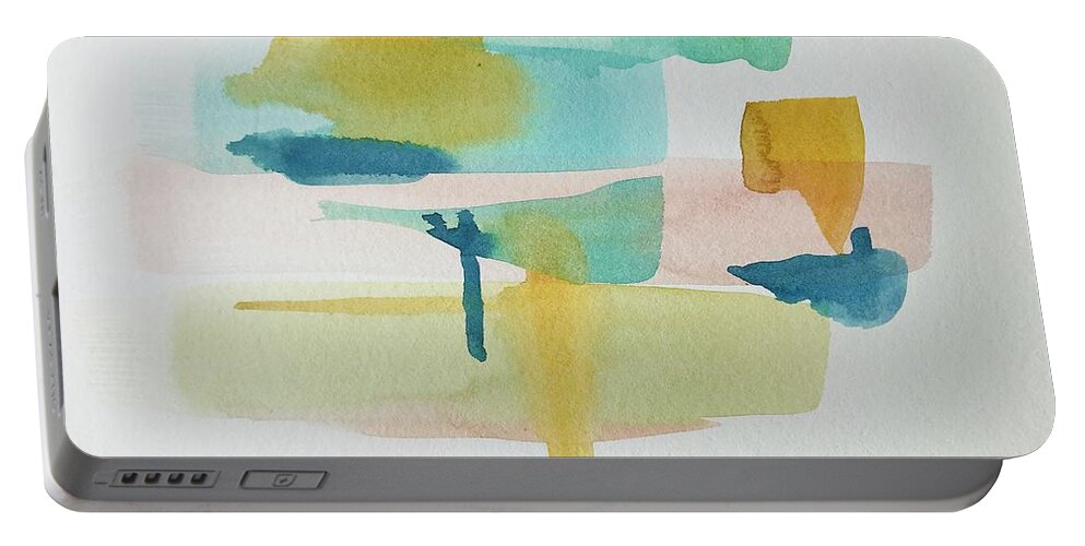 Shapes Portable Battery Charger featuring the painting Abstract water colors by Luisa Millicent