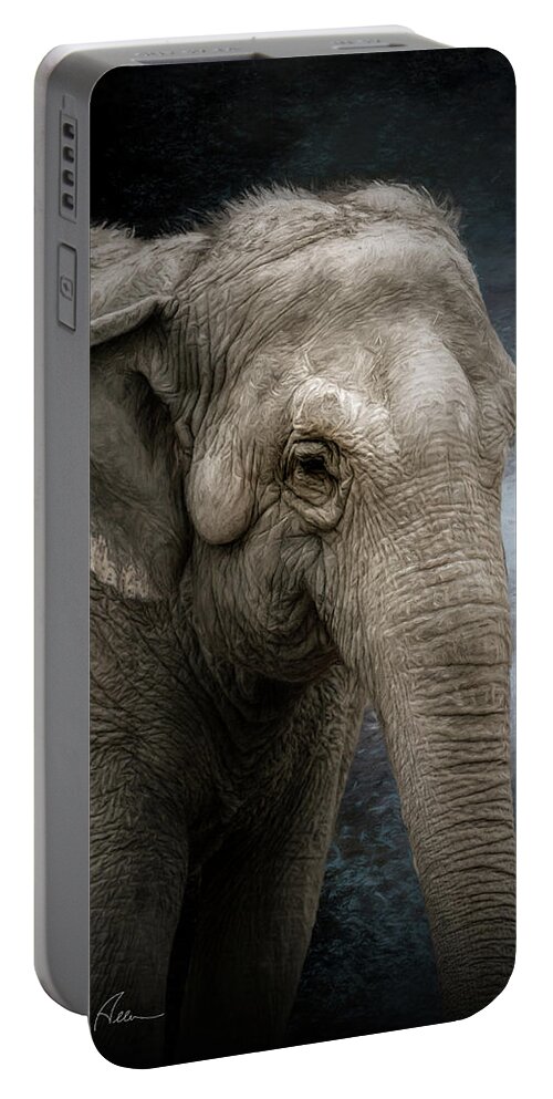 Elephant Portable Battery Charger featuring the photograph Adult Elephant by Randall Allen