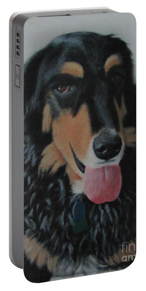 Dog Portable Battery Charger featuring the painting Affectionate Companion by Tina Glass