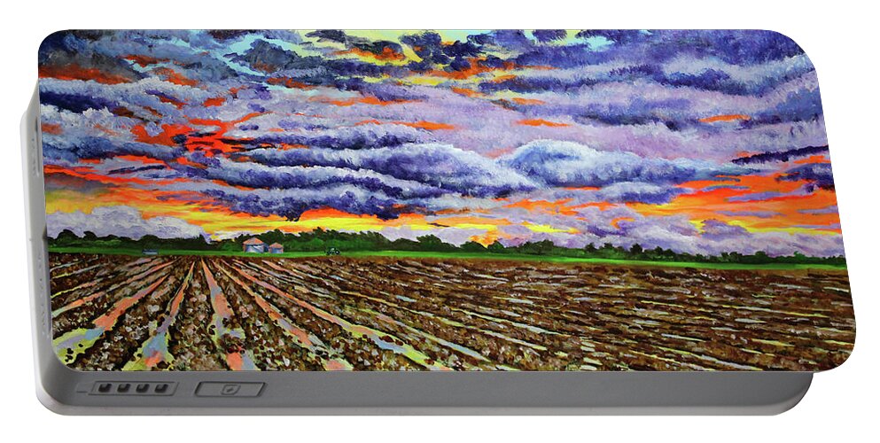 Landscape Portable Battery Charger featuring the painting After The Storm by Karl Wagner