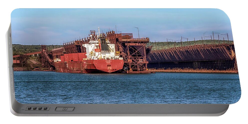 Agate Bay Portable Battery Charger featuring the photograph Agate Bay Docks by Susan Rissi Tregoning