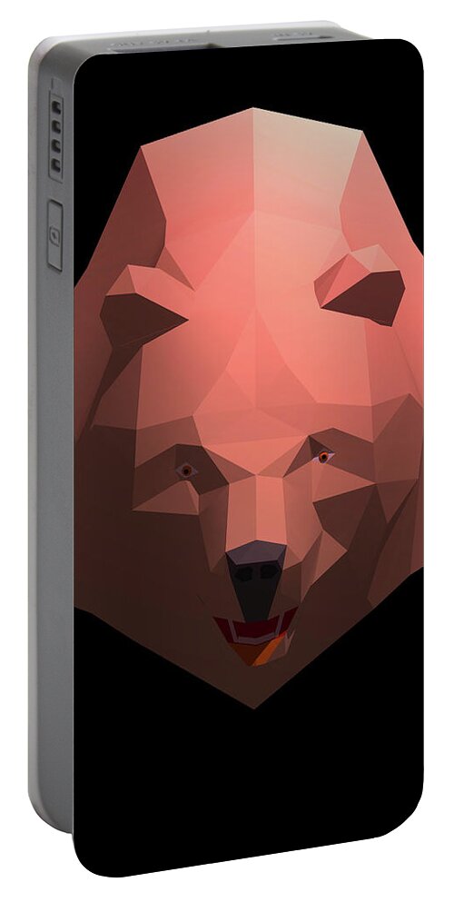 Grizzly Portable Battery Charger featuring the digital art Alaskan Grizzly by Robert Bissett