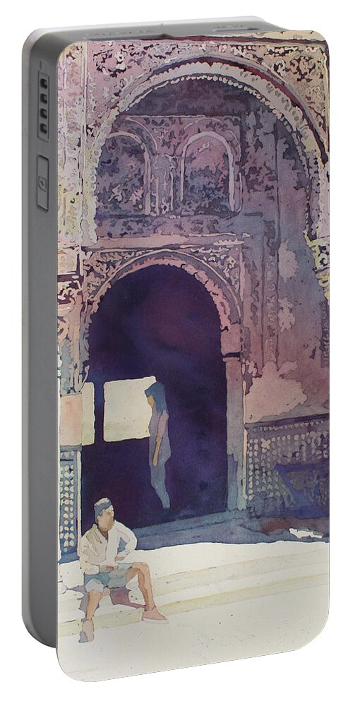 Palace Portable Battery Charger featuring the painting Alhambra Muse by Jenny Armitage