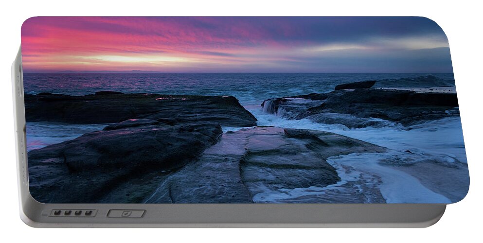 Aliso Beach Portable Battery Charger featuring the photograph Aliso Beach Pink Sunset by Kyle Hanson