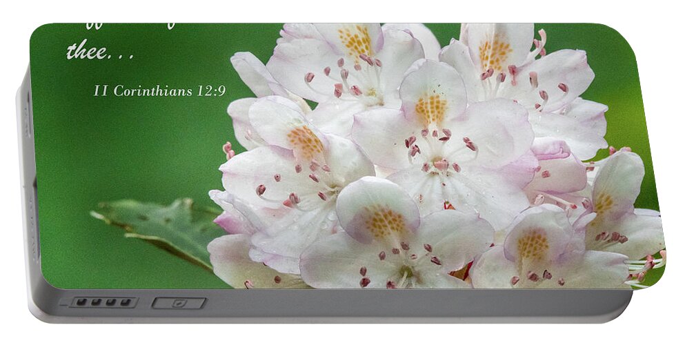 Mountain Laurel Portable Battery Charger featuring the photograph All Sufficient Grace by Marcy Wielfaert