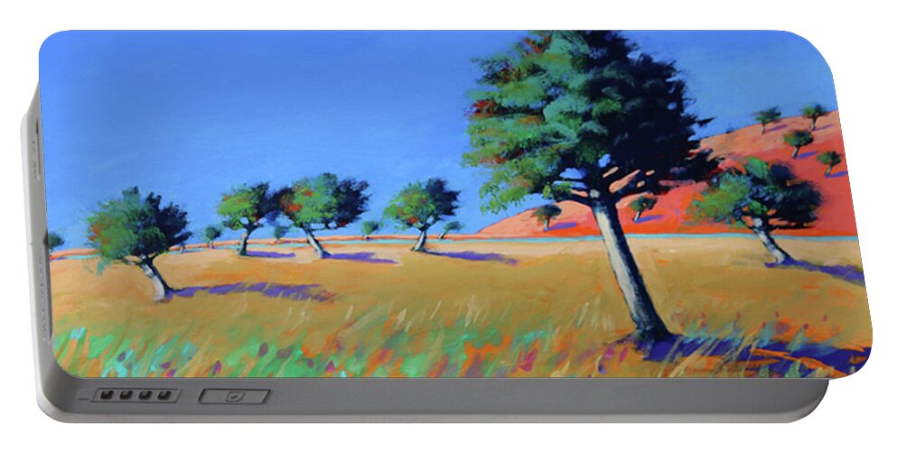 Almond Trees Portable Battery Charger featuring the painting Almond Trees by Paul Powis