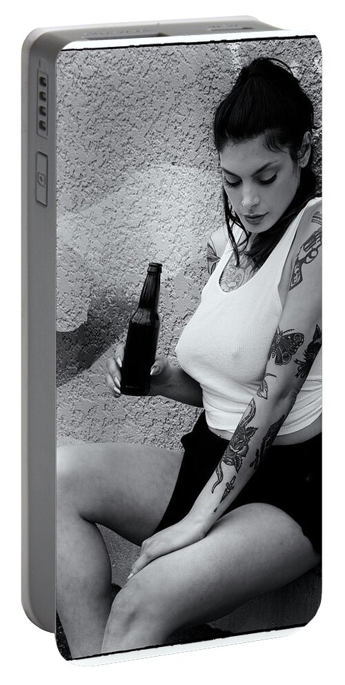 Female Portable Battery Charger featuring the photograph Alone With A Beer by Doug Matthews