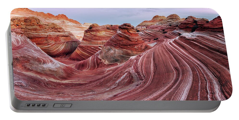 Alcove Portable Battery Charger featuring the photograph Alpenglow at the Wave by Alex Mironyuk