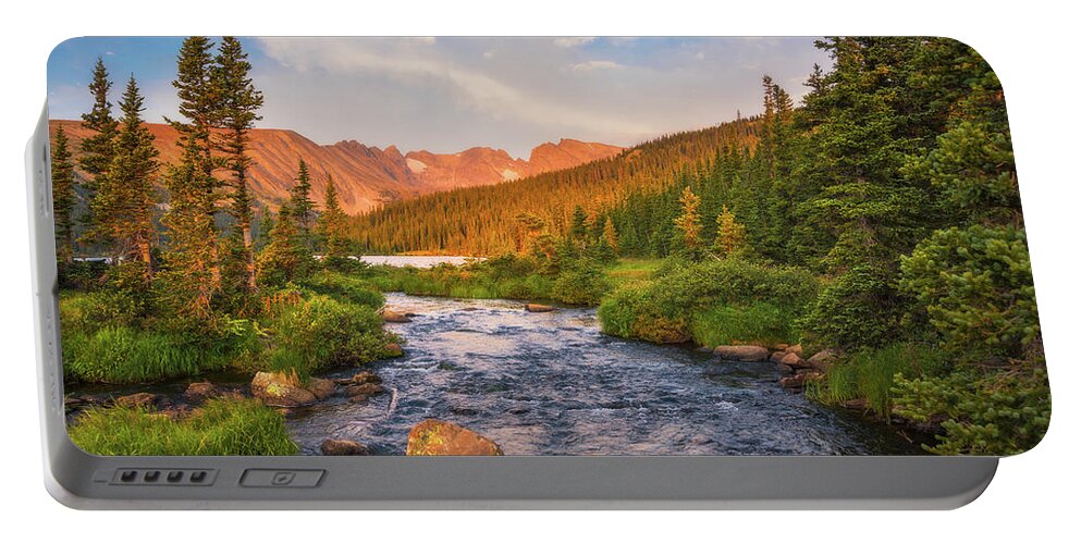 Colorado Portable Battery Charger featuring the photograph Alpenglow Creek by Darren White