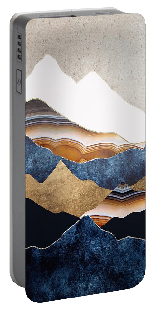 Amber Portable Battery Charger featuring the digital art Amber Sun by Spacefrog Designs