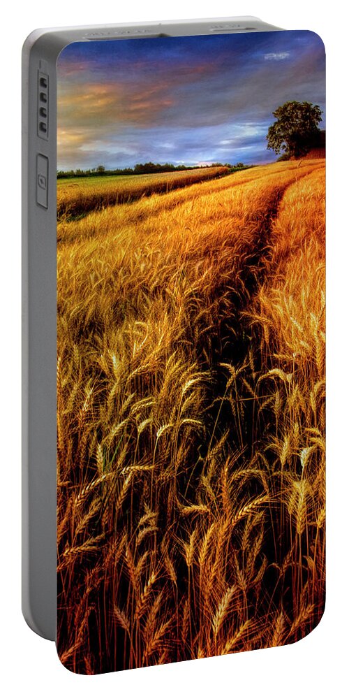 American Portable Battery Charger featuring the photograph Amber Waves of Grain Painting by Debra and Dave Vanderlaan