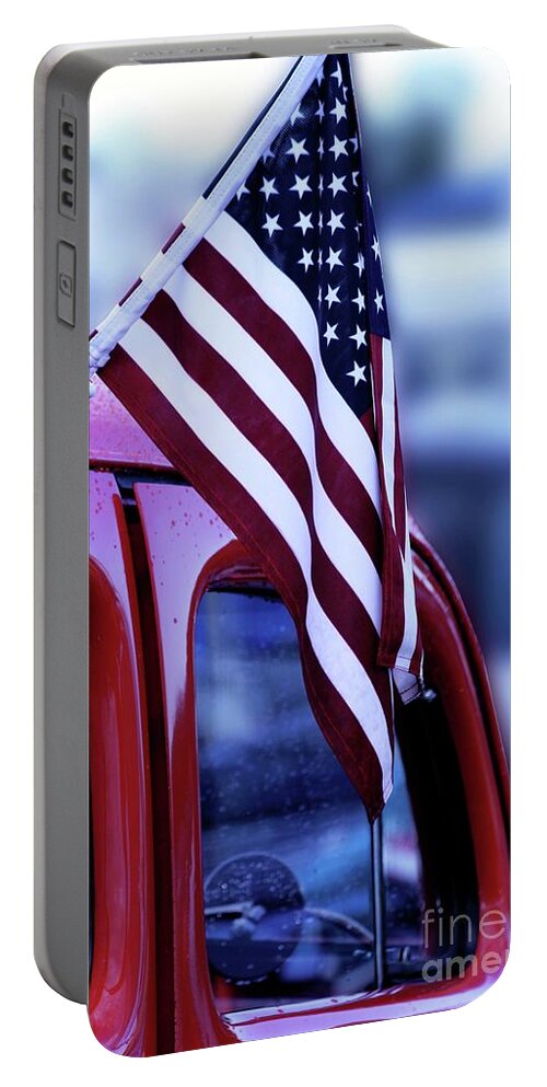 American Flag Portable Battery Charger featuring the photograph Americana by Terri Brewster