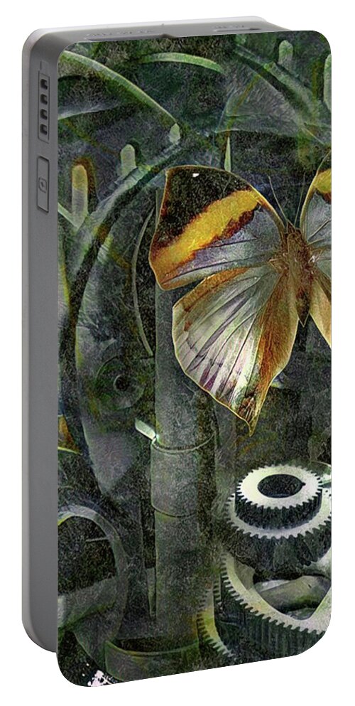 Butterfly Portable Battery Charger featuring the photograph Among The Gears by Robert Michaels