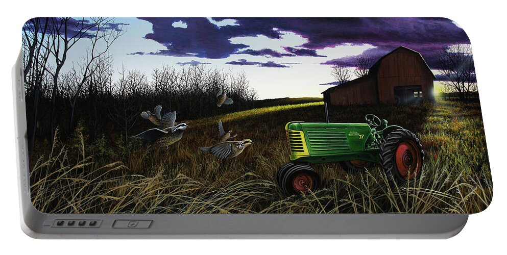 Oliver Portable Battery Charger featuring the painting An Oliver Time of Year by Anthony J Padgett