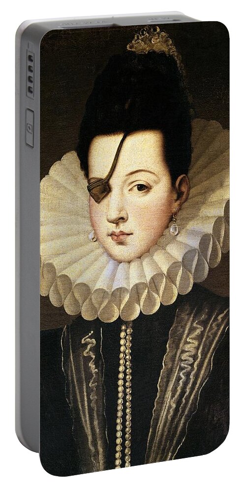 Alonso Sanchez Coello Portable Battery Charger featuring the painting 'Ana de Mendoza, Princess of Eboli', 16th century. Alonso Sanchez Coello . EBOLI PRINCESA DE. by Alonso Sanchez Coello -1531-1588-