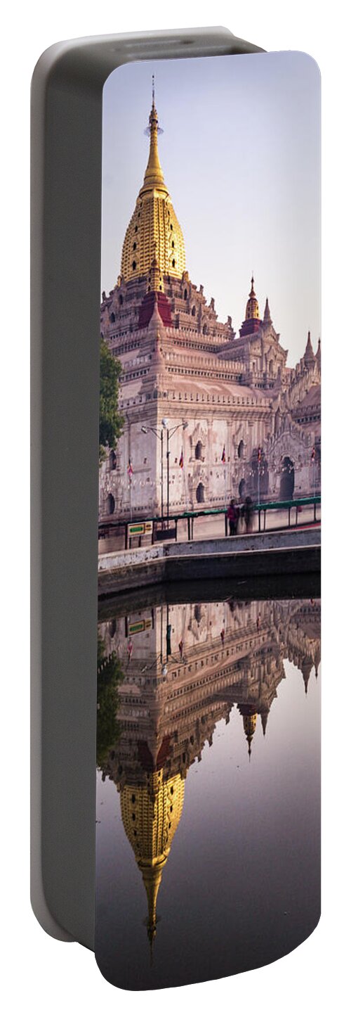 Pagoda Portable Battery Charger featuring the photograph Ananda pagoda after sunrise by Ann Moore