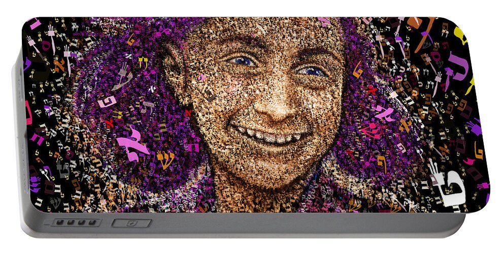 Anne Frank Portable Battery Charger featuring the painting Anne Frank by Yom Tov Blumenthal