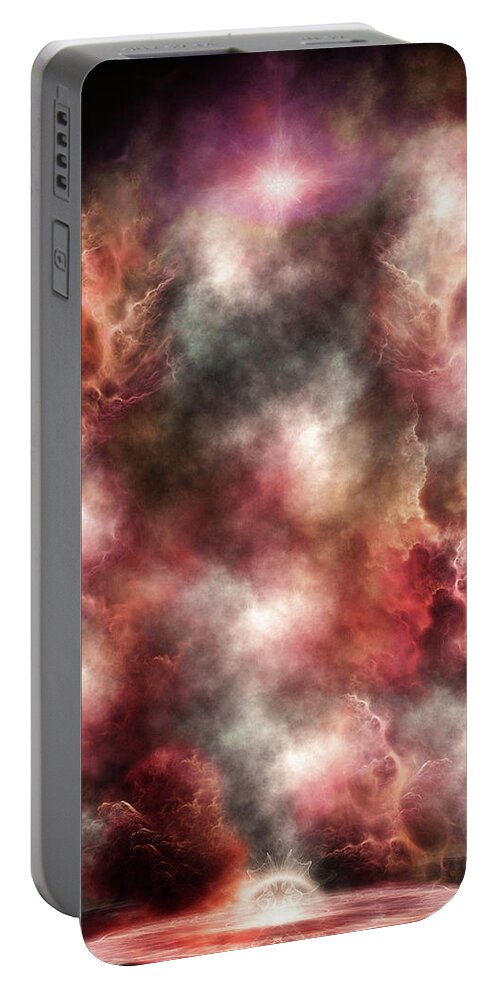 Nebula Portable Battery Charger featuring the digital art Anomalous Nebula by Rolando Burbon