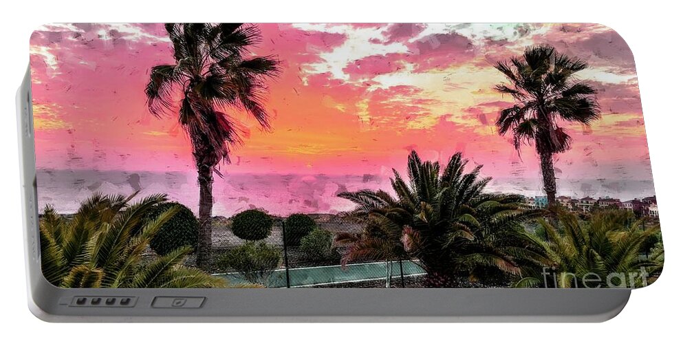 Sunset Portable Battery Charger featuring the digital art Another Sunset by Bill King
