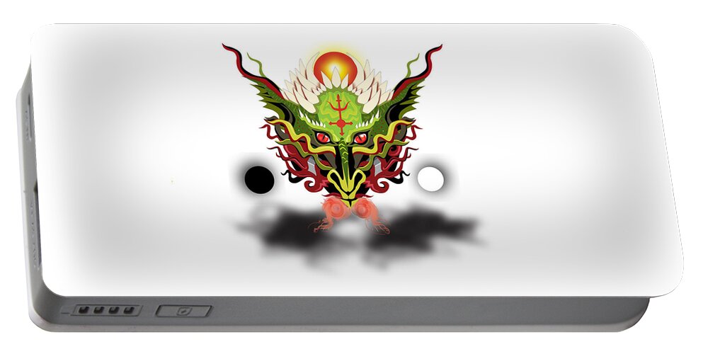 Dragon Portable Battery Charger featuring the digital art Antimony by Jessy Chaidez