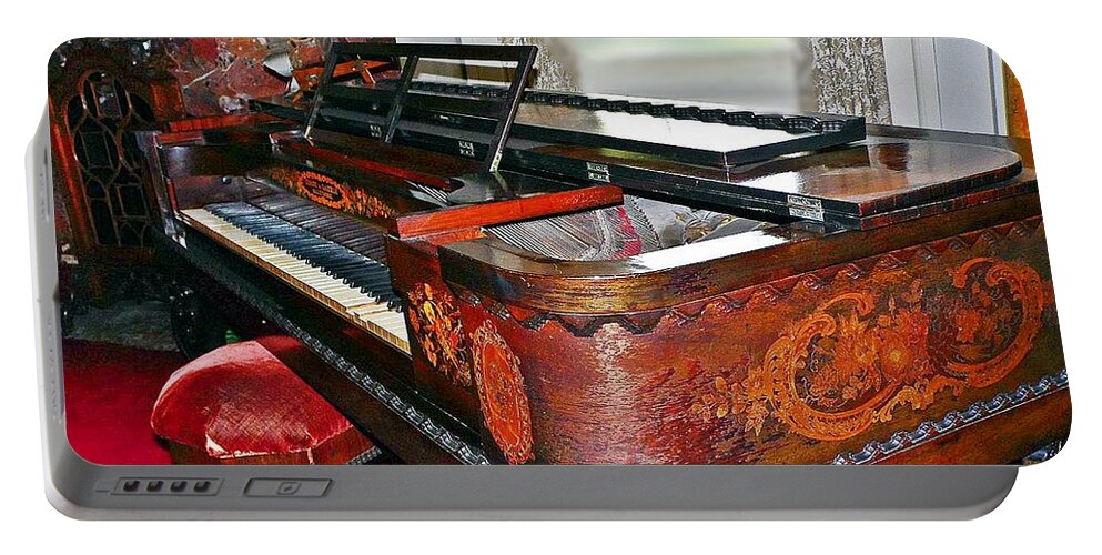 Antique Portable Battery Charger featuring the photograph Antique piano by Karl Rose