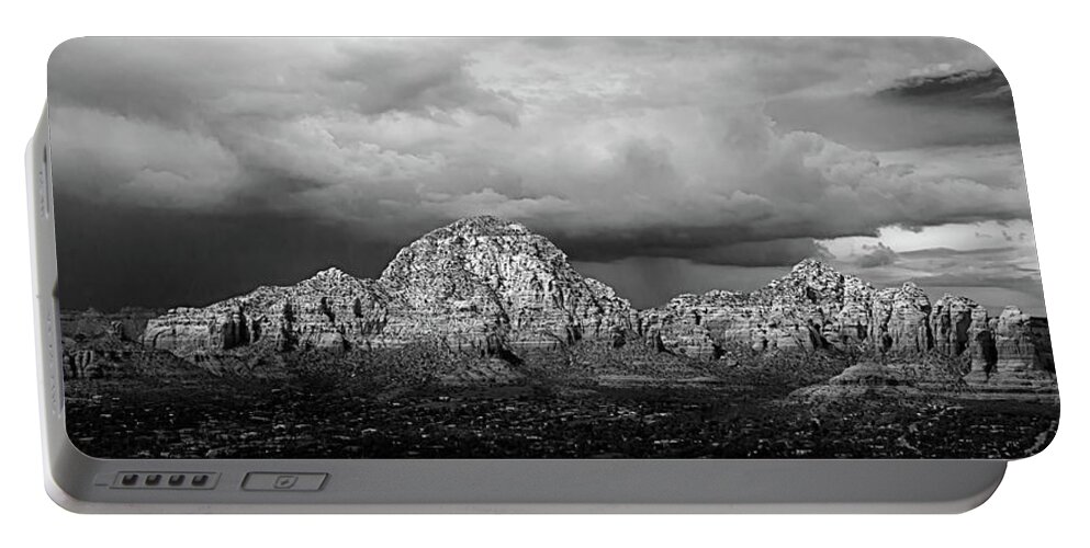 Black And White Portable Battery Charger featuring the photograph Approaching Storm 1301BW by Kenneth Johnson