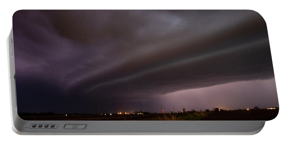 Nebraskasc Portable Battery Charger featuring the photograph April Thunderstorm Eye Candy 023 by Dale Kaminski