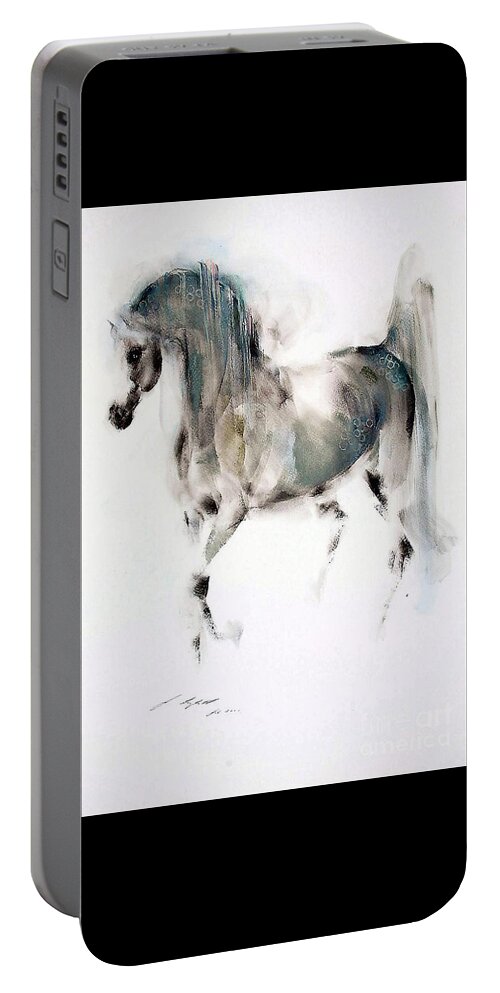 Equestrian Painting Portable Battery Charger featuring the painting Archer by Janette Lockett