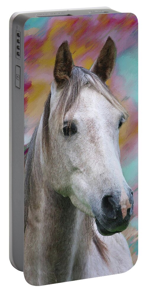 Portrait Portable Battery Charger featuring the painting Arabian Horse DWP1001805 by Dean Wittle