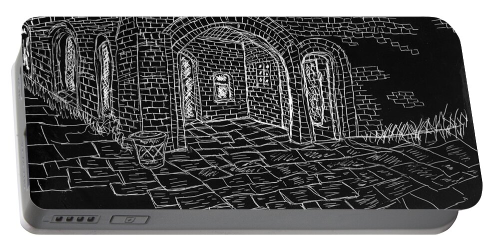 Arches Portable Battery Charger featuring the drawing Archways by Branwen Drew