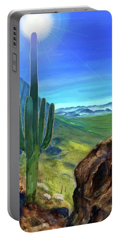 Arizona Portable Battery Charger featuring the digital art Arizona Heat by Susan Kinney