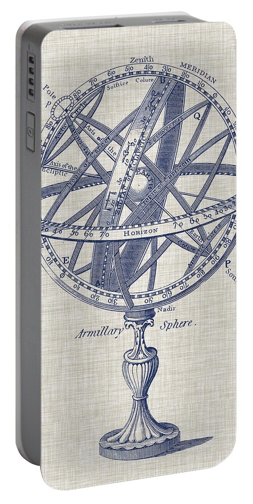 Home Portable Battery Charger featuring the painting Armillary Sphere On Linen I by Vision Studio