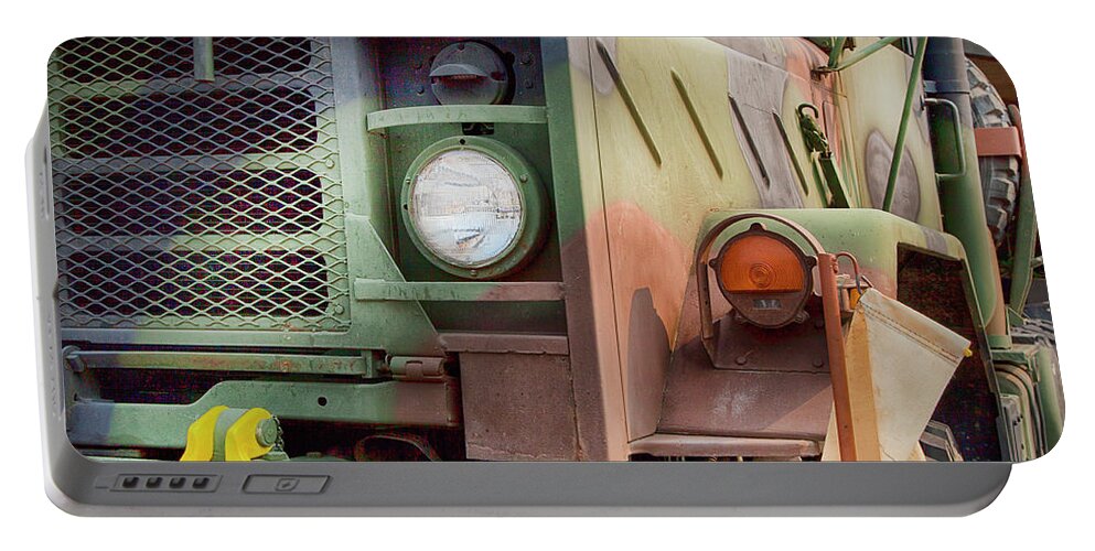 Military Portable Battery Charger featuring the photograph Army Truck by Theresa Tahara