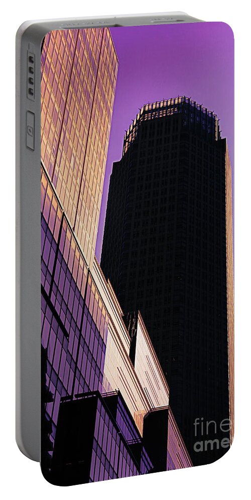 Nyc Portable Battery Charger featuring the digital art Art Deco NYC Architecture by Chuck Kuhn