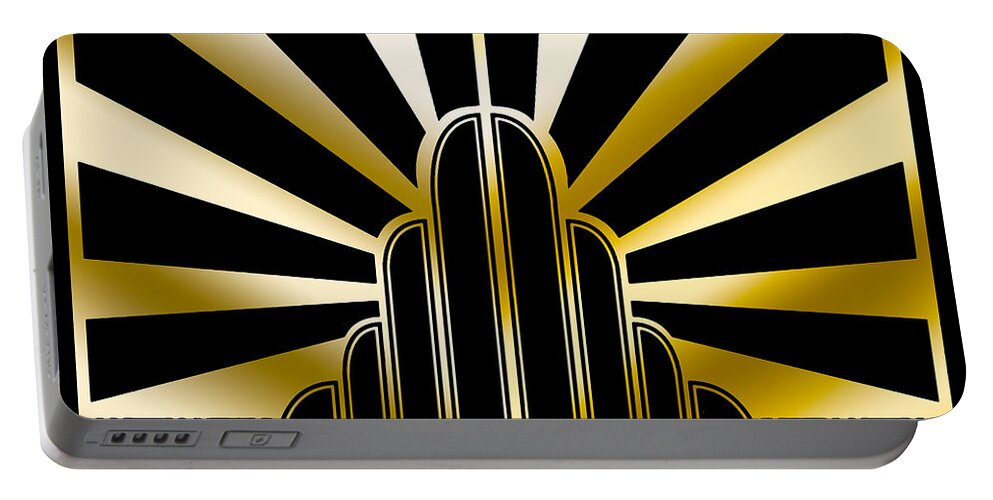 Art Deco Portable Battery Charger featuring the digital art Art Deco Poster 2019 Wide by Chuck Staley
