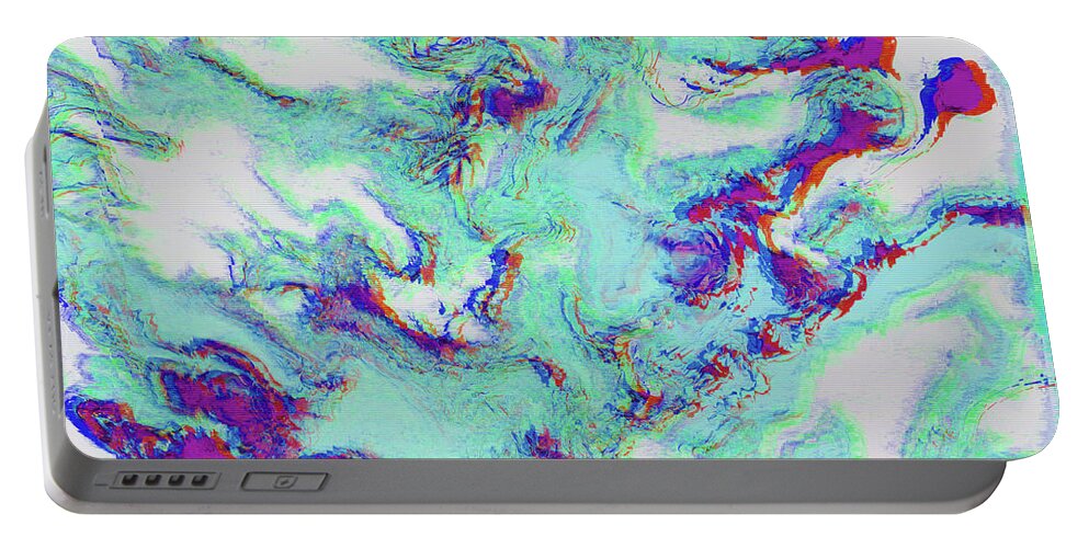 Glitch Portable Battery Charger featuring the digital art Artifact by Jennifer Walsh