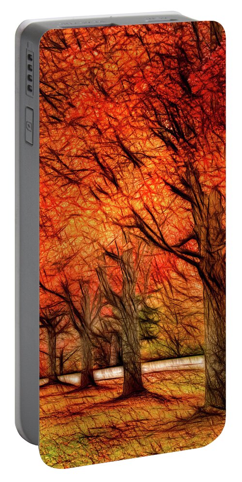 Tree Portable Battery Charger featuring the photograph Artistic Four Fall Trees by Don Johnson