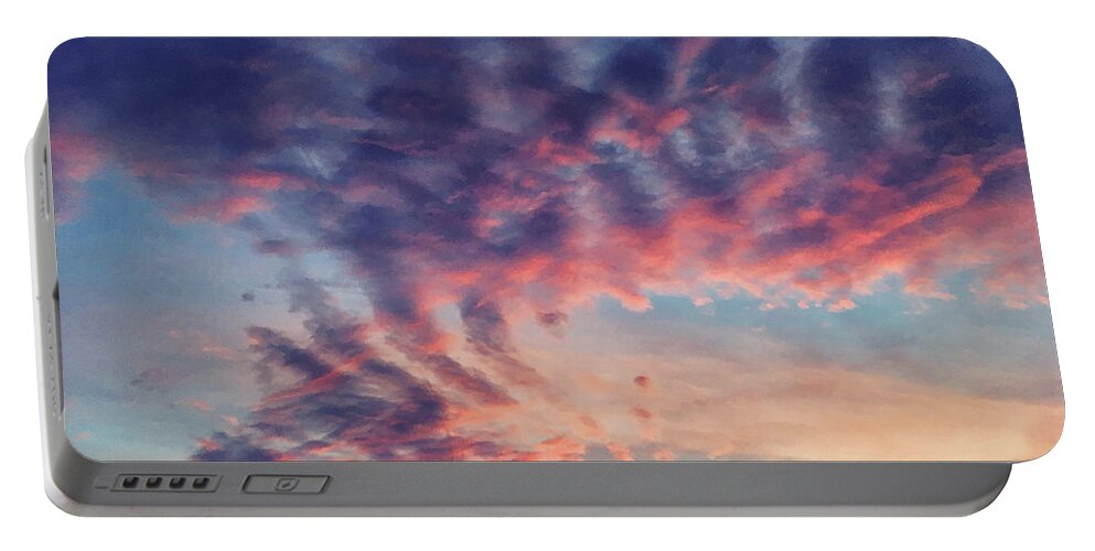 Colorful Portable Battery Charger featuring the photograph Artistic Sunset by Michael Frank