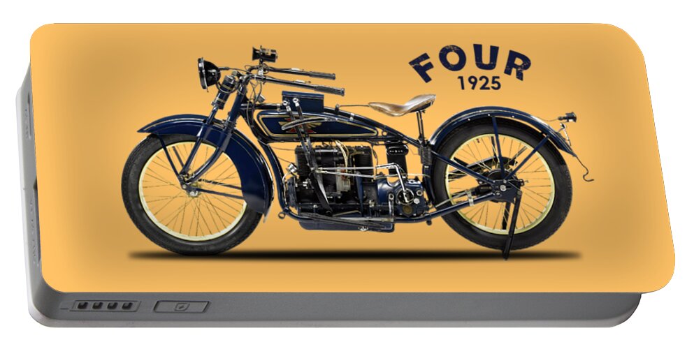 Motorcycle Portable Battery Charger featuring the photograph Henderson Four 1925 by Mark Rogan