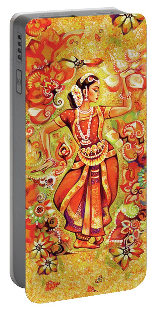 Beautiful Indian Woman Portable Battery Charger featuring the painting Ganges Flower by Eva Campbell
