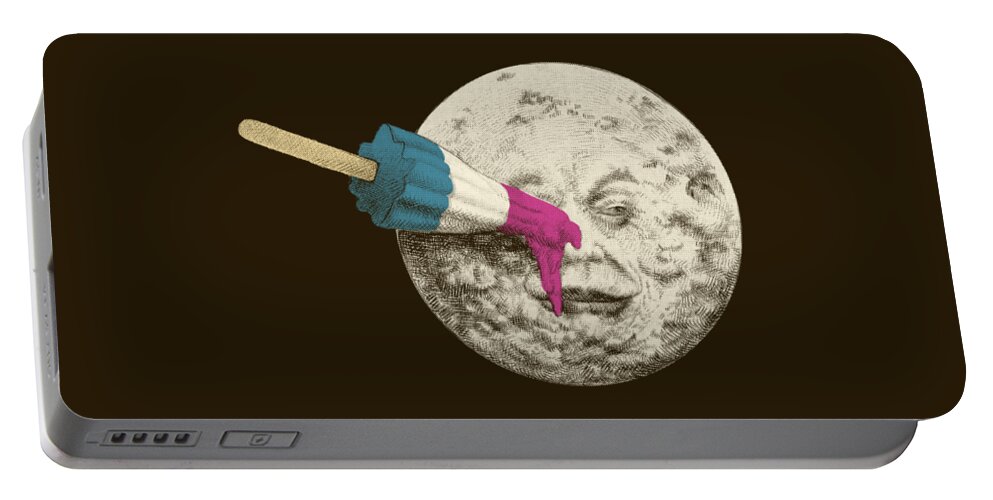 Moon Portable Battery Charger featuring the drawing Summer Voyage - Option #1 by Eric Fan