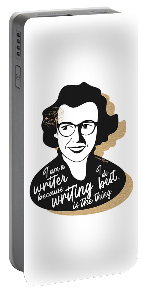 Flannery O'connor Portable Battery Charger featuring the digital art Flannery O' Connor Graphic Quote II by Ink Well