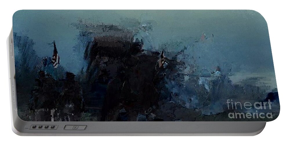 Abstract Of Thoughts Lost In History Portable Battery Charger featuring the painting Astra Ten by Archangelus Gallery