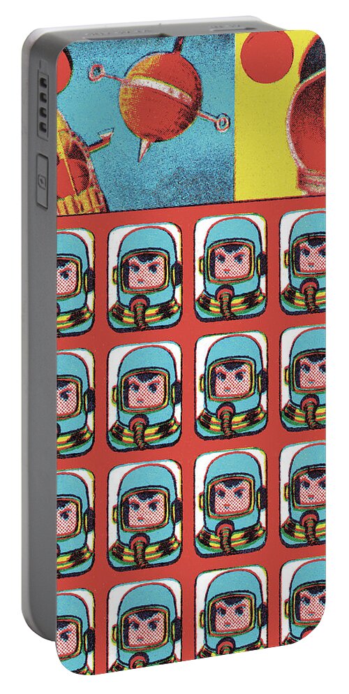 Asian Portable Battery Charger featuring the drawing Astronaut Pattern by CSA Images