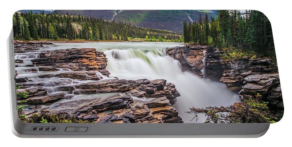 Jasper Portable Battery Charger featuring the photograph Athabasca Falls Jasper National Park Alberta Canada Banff by Toby McGuire