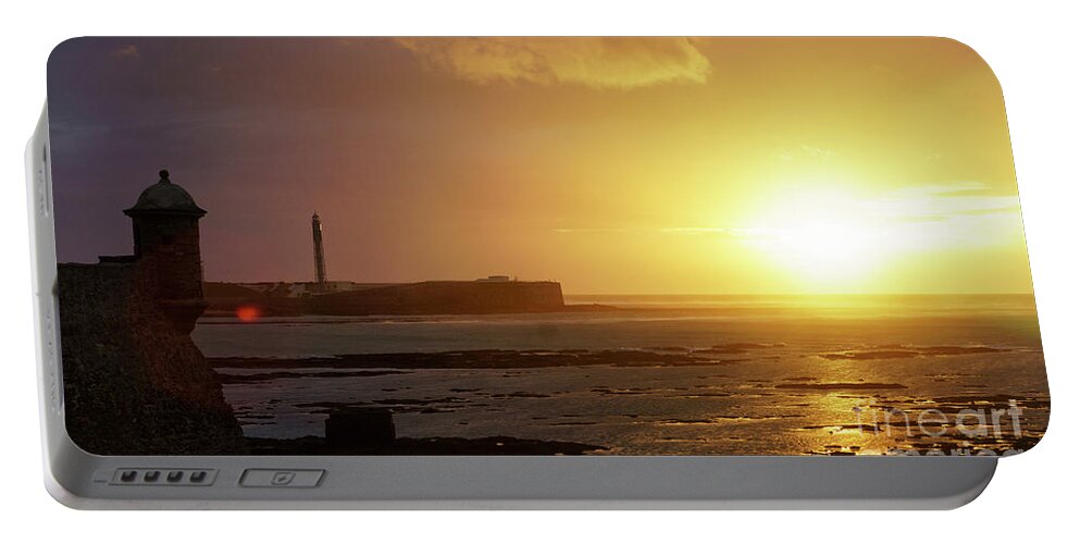 Coast Portable Battery Charger featuring the photograph Atlantic Sunset Cadiz Spain by Pablo Avanzini
