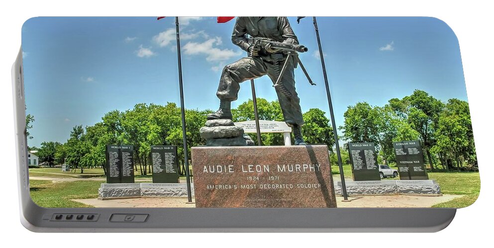 Audie Murphy Portable Battery Charger featuring the photograph Audie Murphy - War Hero 4 by Dyle Warren